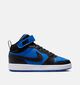 Nike Court Borough Mid 2 Baskets montantes en Bleu/Noir pour garçons, filles (359804) - pour semelles orthopédiques