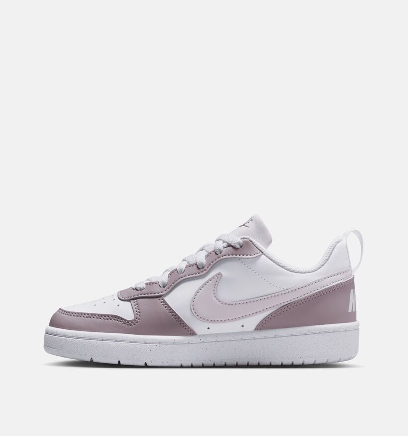 Nike Court Borough Low Witte/Lichtpaarse Sneakers voor meisjes (376154)