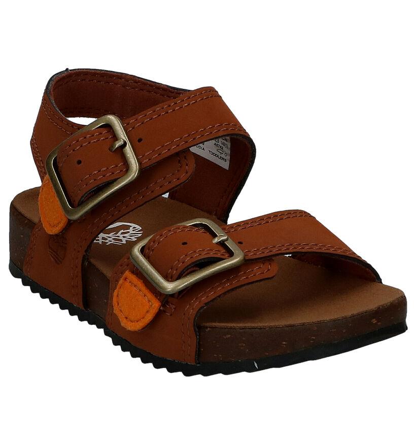 Timberland Castle Island Cognac Sandalen in stof (286215)