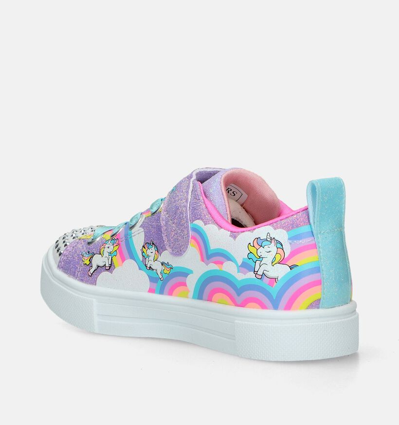 Skechers Twinkle Sparks Jumpin'Clouds Baskets en Rose pour filles (335729)