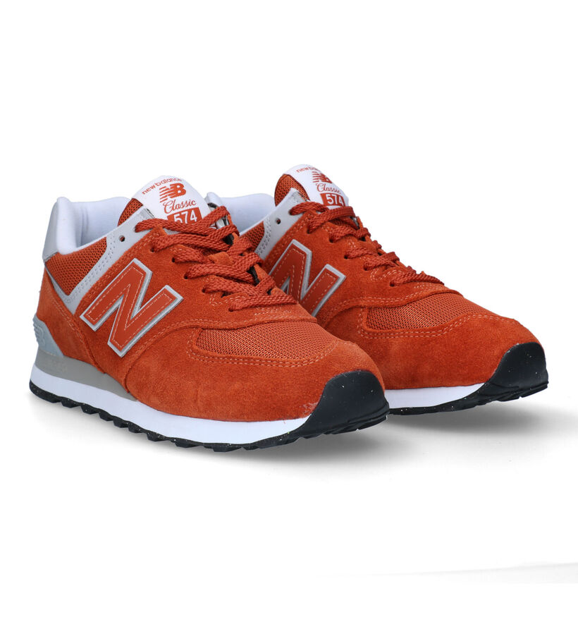 New Balance U574 Baskets en Orange pour hommes (312070) - pour semelles orthopédiques