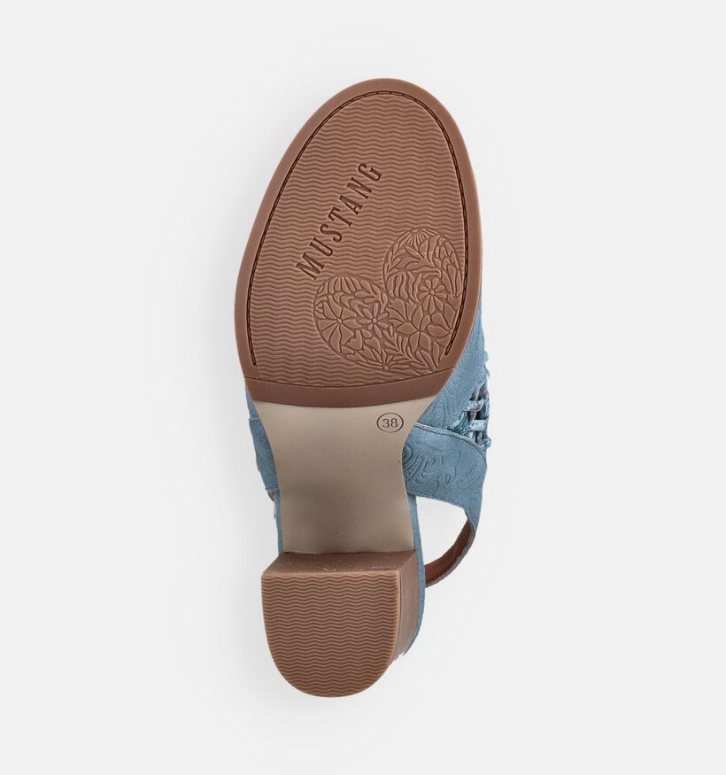 Mustang Blauwe Sandalen met hak voor dames (372134)
