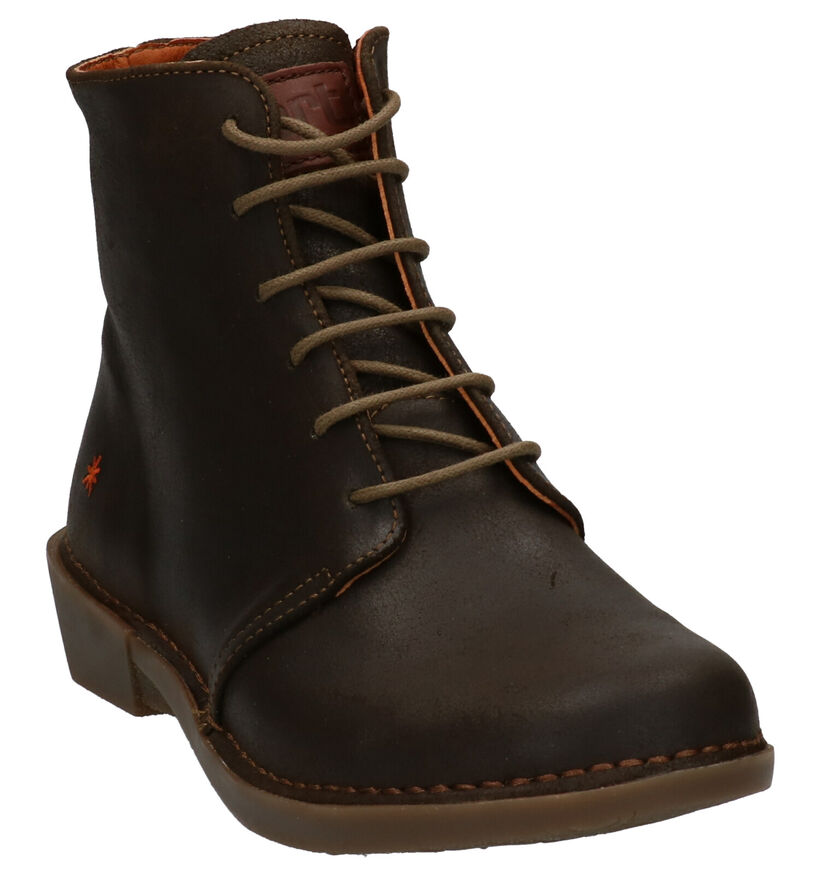 Art Bruine Enkellaarzen in nubuck (259463)