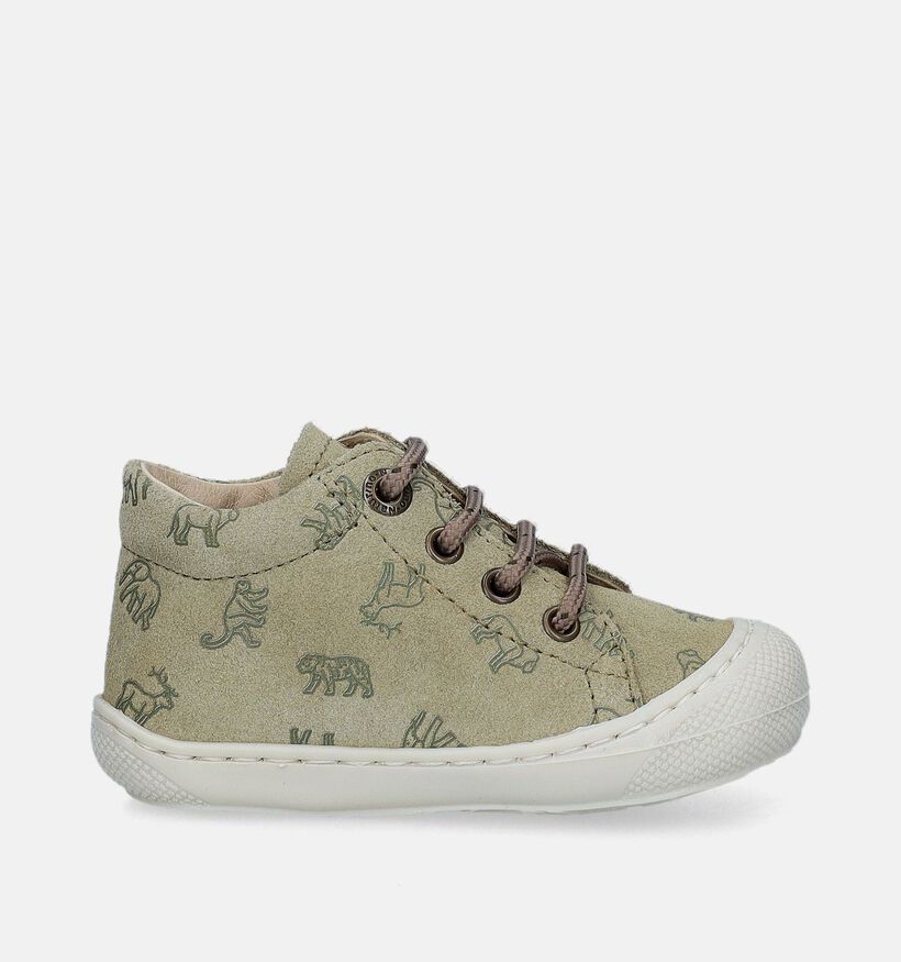 Naturino Cocoon Suede Groene Babyschoenen voor jongens (339053)