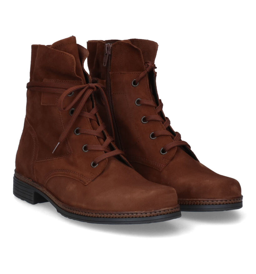 Gabor Best Fitting Bottines à lacets en Cognac pour femmes (315330) - pour semelles orthopédiques