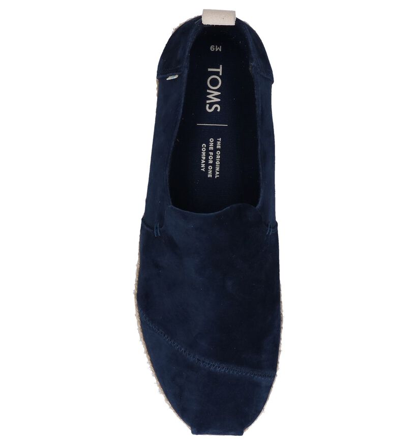 Donkerblauwe Espadrilles Toms in daim (242101)