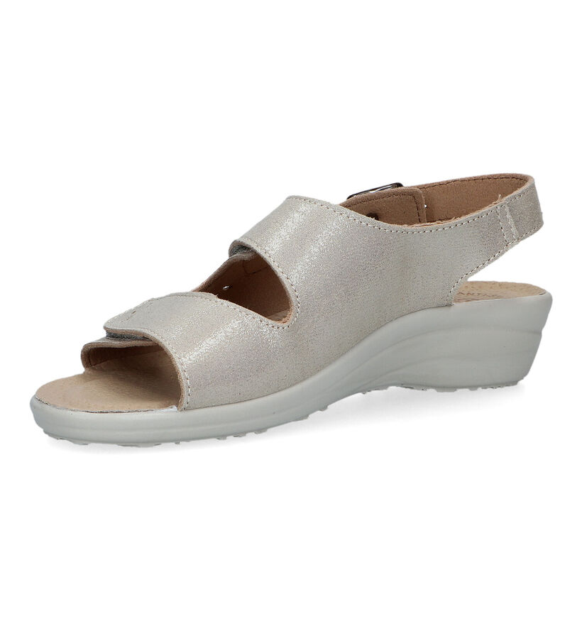 Fly Flot Sandales compens&eacute;es en Beige pour femmes (324540)