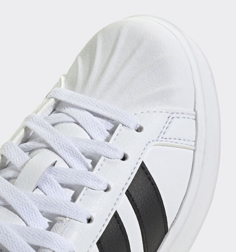 adidas Streettalk Baskets basses en Blanc pour filles, gar&ccedil;ons (366783) - pour semelles orthop&eacute;diques