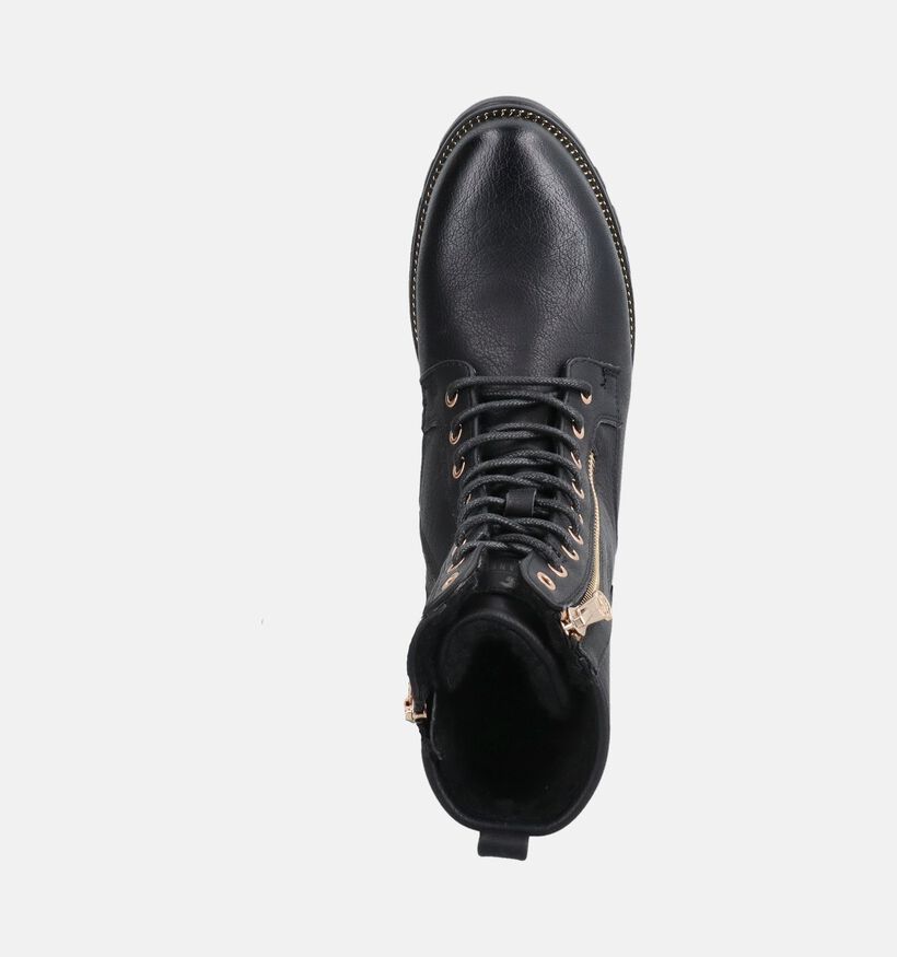 Mustang Zwarte Boots met Veter en Rits voor dames (378905)