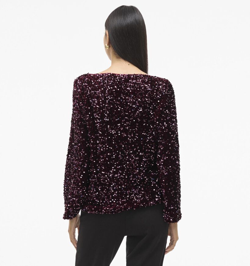 Vila Faith Bordeaux Blouse met Sequins Vila Faith Bordeaux Blouse met Sequins voor dames (365598)