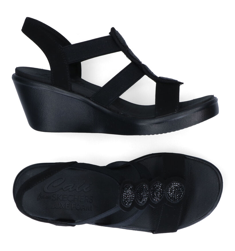 Skechers Rumble on Camp Glam Zwarte Sandalen in stof (310875)