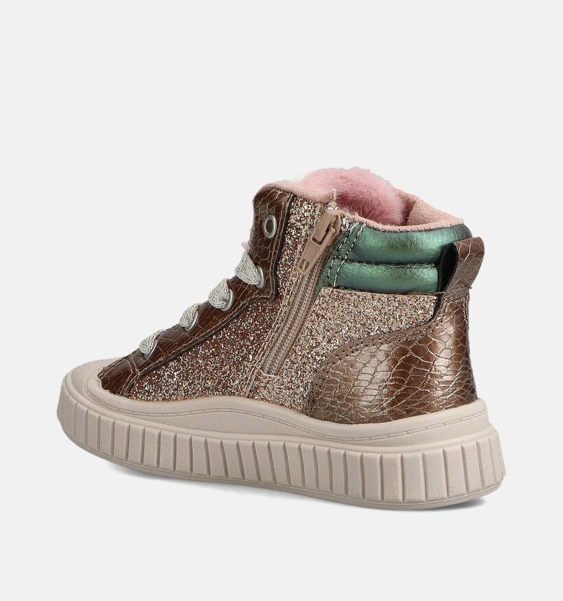 Milo & Mila Gouden Veterboots voor meisjes (362935) - geschikt voor steunzolen
