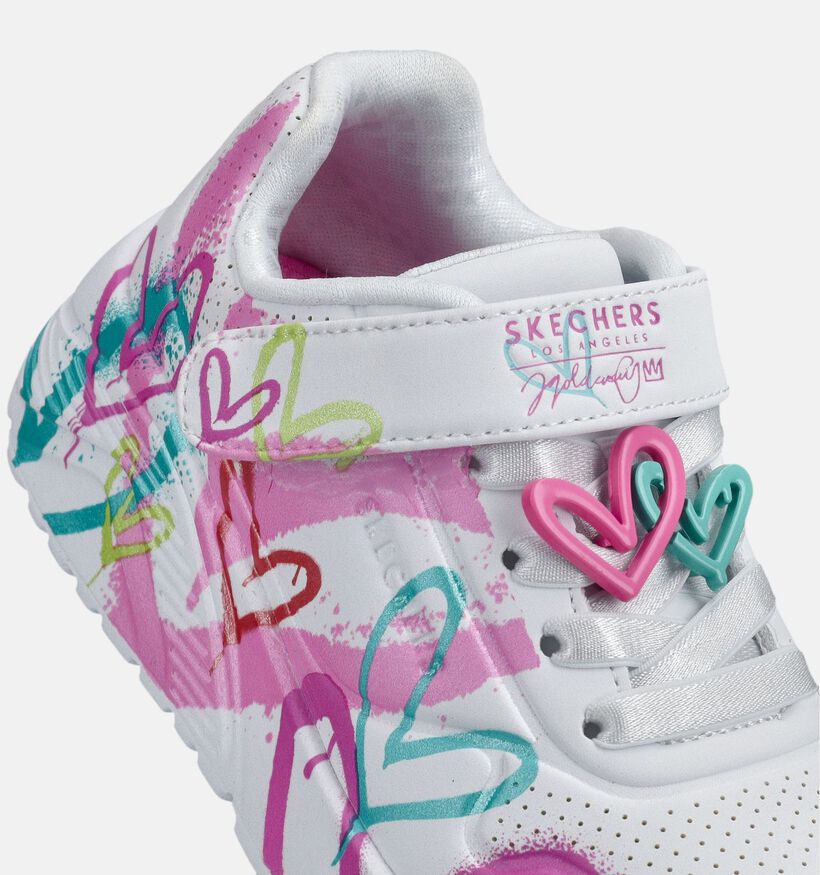 Skechers Uno Lite Baskets basses en Blanc pour filles (367803) - pour semelles orthop&eacute;diques