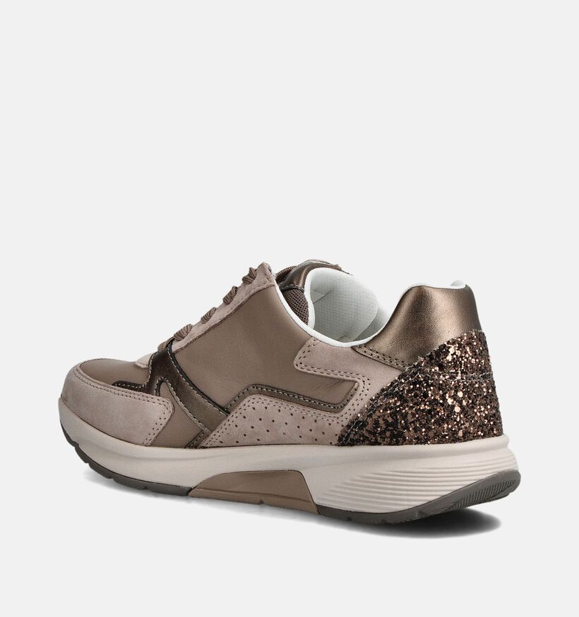 Gabor Donkerbeige Veterschoenen voor dames (365049) - geschikt voor steunzolen