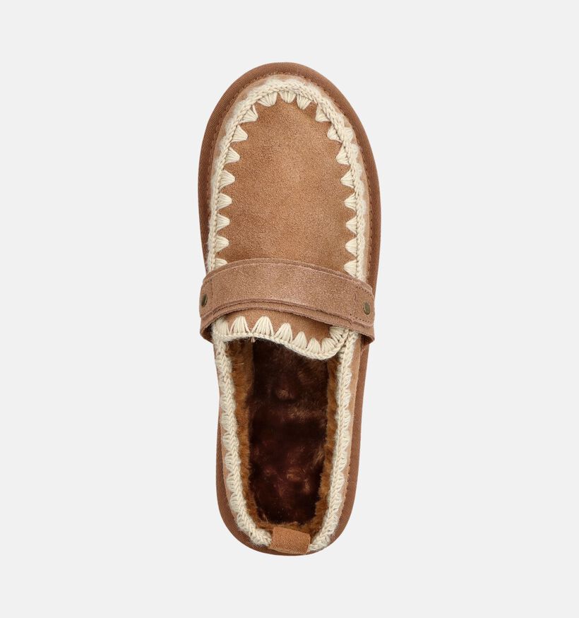 Laurent David Bruine Mocassin Pantoffels met Lichtbeige Sierstiksels voor dames (380863)