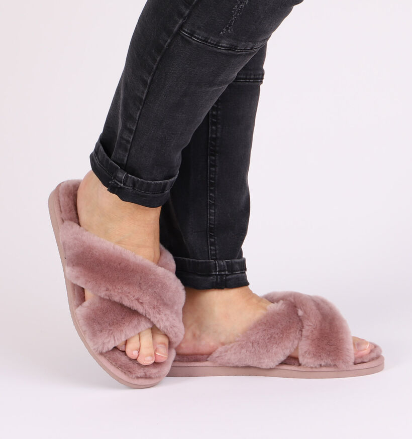 Bullboxer Pantoufles ouvertes en Rose en textile (300234)