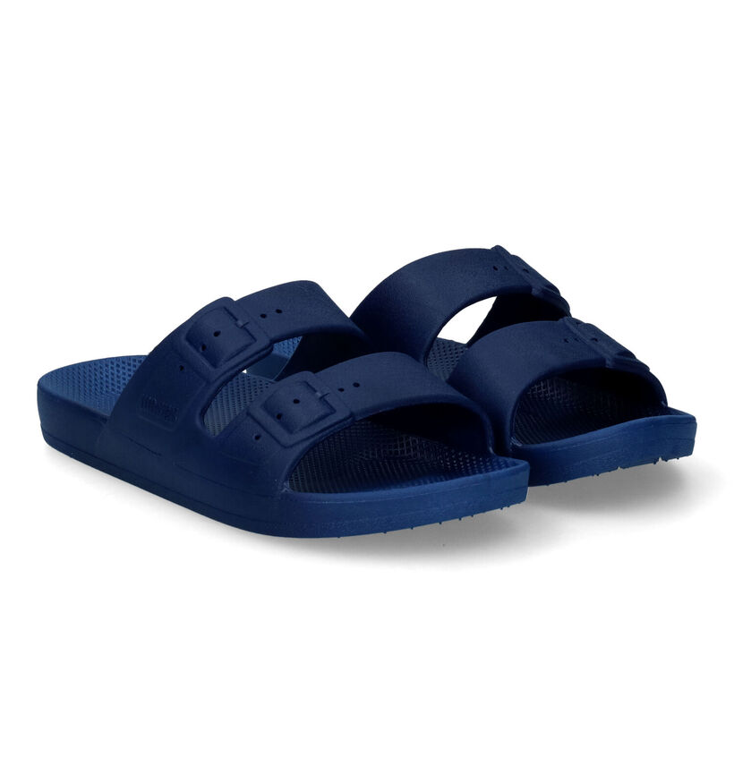 Freedom Moses Navy Blauwe Slippers in kunststof (307540)