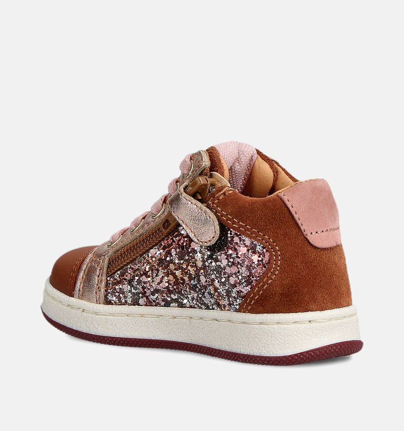 FR by Romagnoli Cognac Hoge Sneakers voor meisjes (364579) - geschikt voor steunzolen