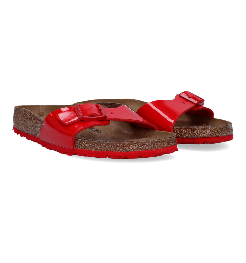 Birkenstock Madrid Nu-pieds en Rouge en simili cuir (322644)