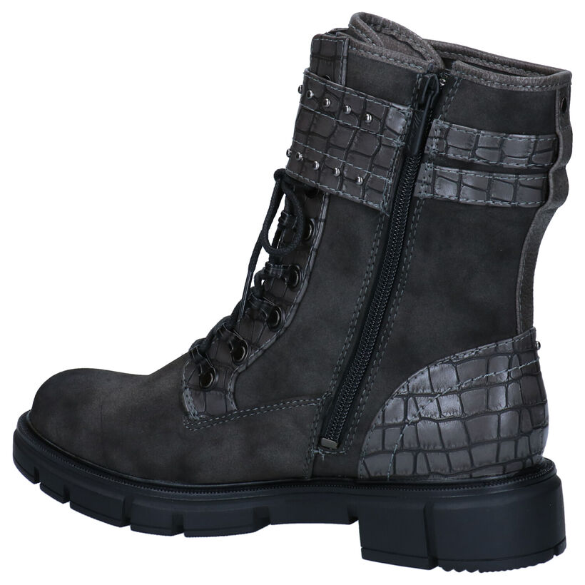 Mustang Bottines en Gris foncé en simili cuir (280952)