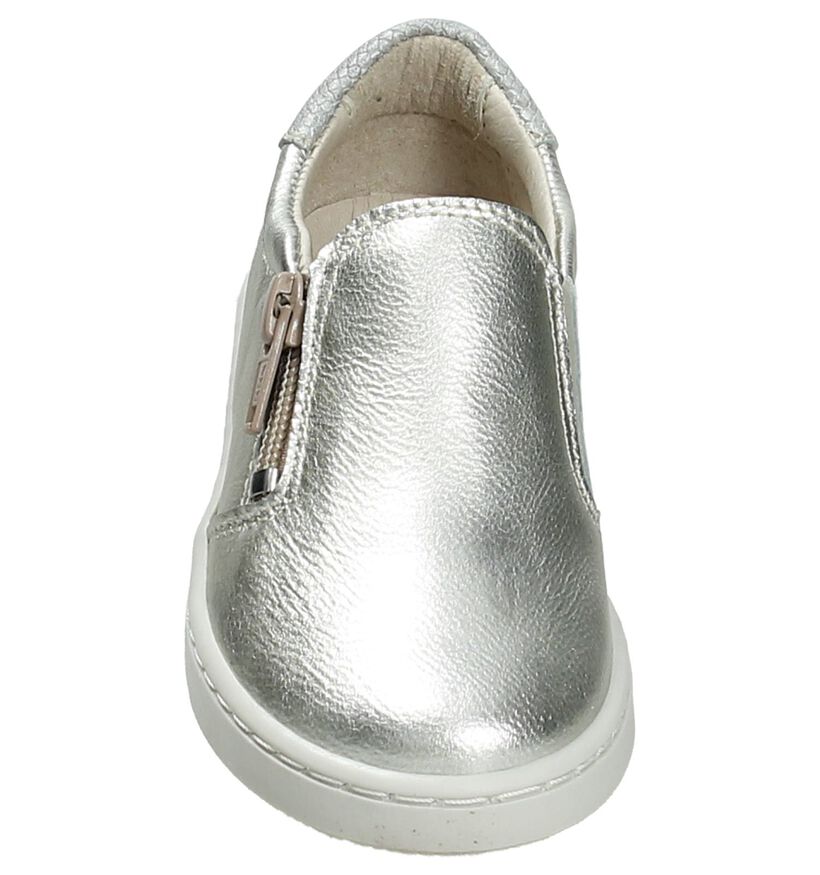 Norvik Hot Zilver Sneakers Slip-On in leer (195410)