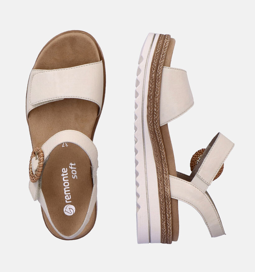 Remonte Ecru Sandalen met sleehak voor dames (354843) - geschikt voor steunzolen