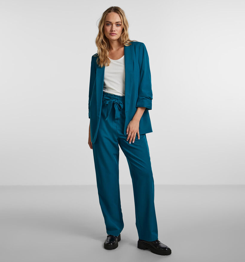 Pieces Boss Blazer long en Turquoise pour femmes (332839)