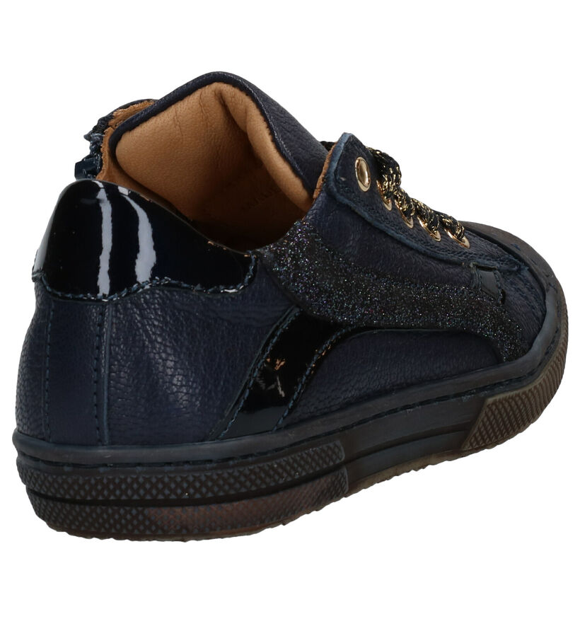 STONES and BONES Maust Chaussures à lacets en Bleu en cuir (280375)