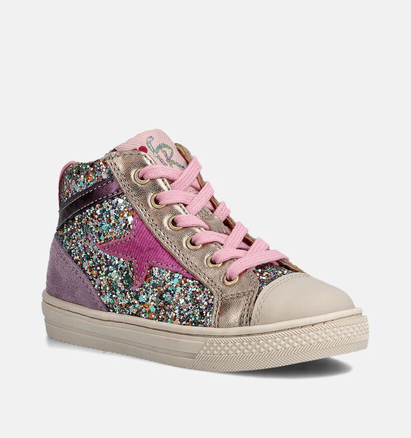FR by Romagnoli Baskets montantes en Rose/Or pour filles (364580) - pour semelles orthopédiques