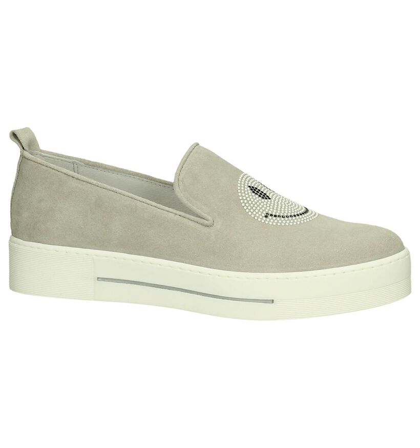 Louisa Piper Licht Grijs Slip-on Sneakers in nubuck (196448)