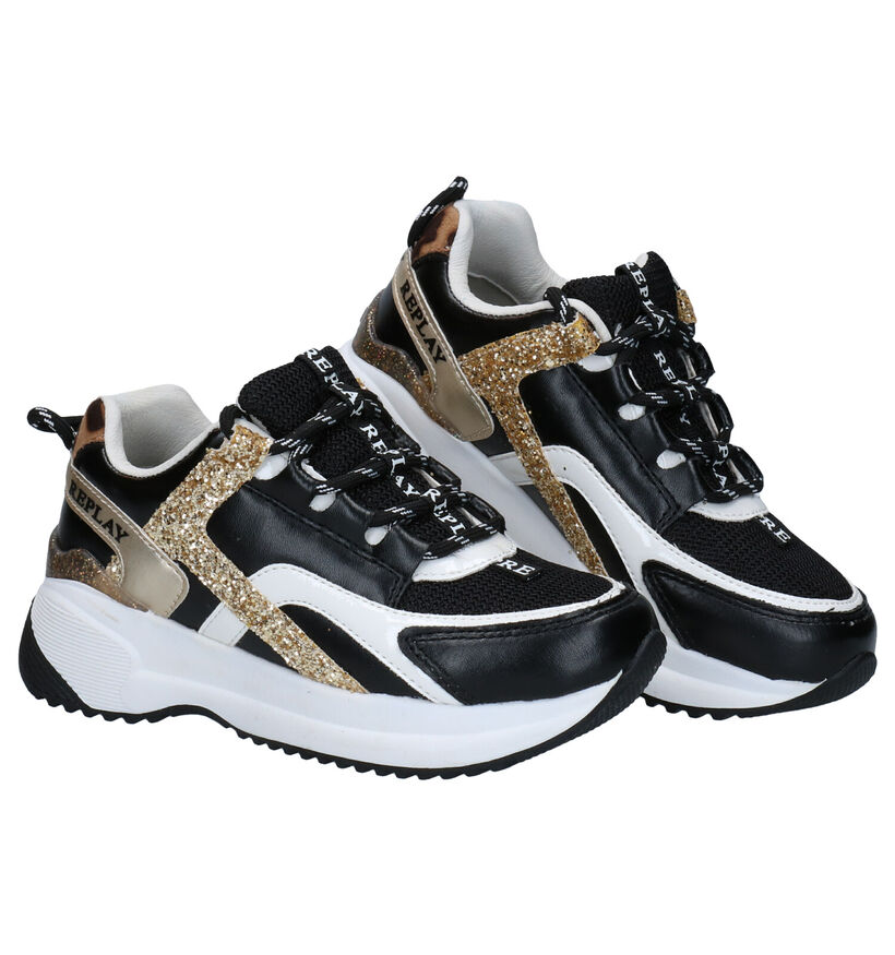 Replay Kumi Zwarte Sneakers in kunstleer (297586)