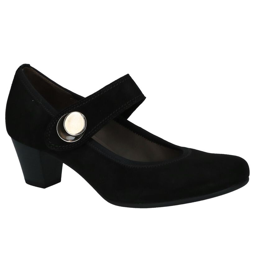 Gabor Soft and Smart Zwarte Pumps met Bandje in daim (231145)