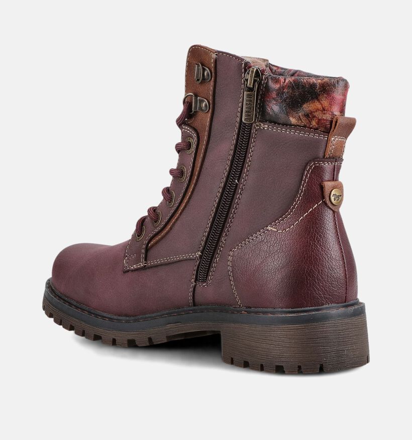 Mustang Boots &agrave; lacets en Bordeaux pour femmes (378903)
