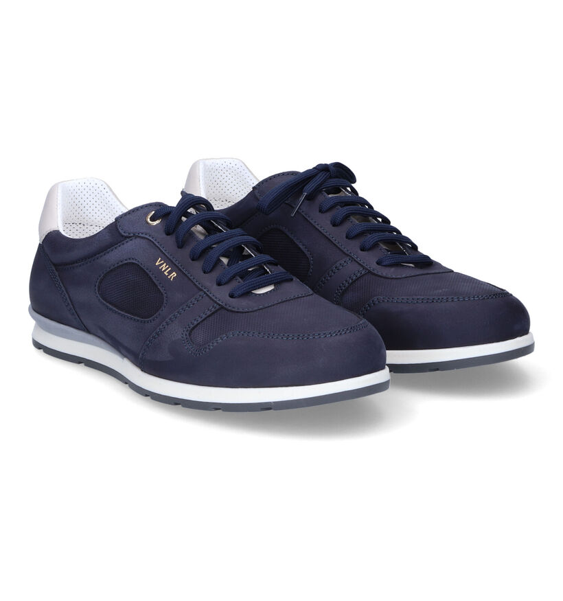 Van Lier Chaussures à lacets en Bleu foncé en nubuck (307840)