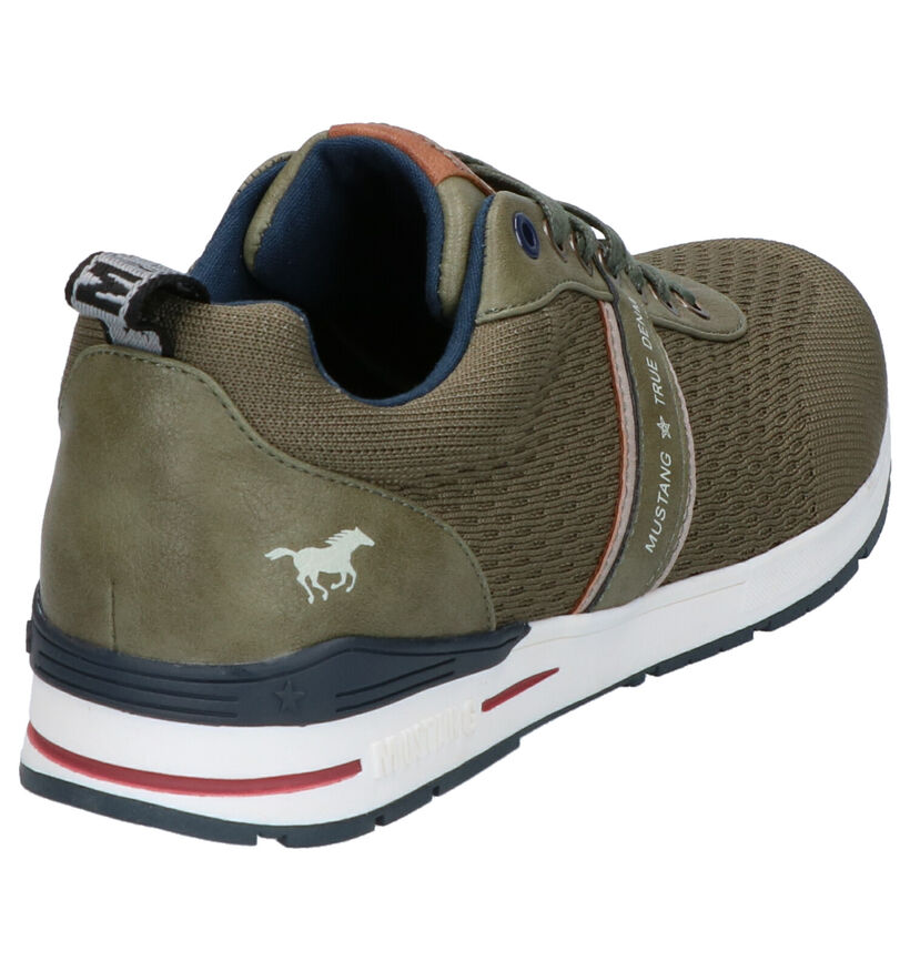 Mustang Kaki Veterschoenen in kunstleer (271419)