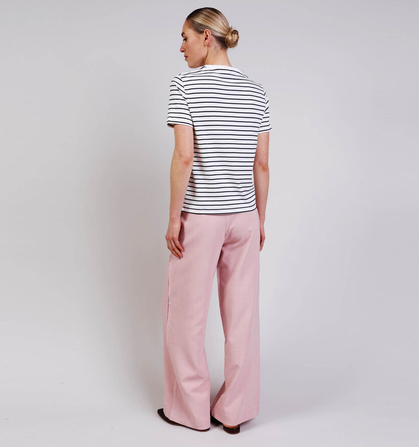 Vila Sinny Knot T-shirt en Blanc/Noir pour femmes (368051)