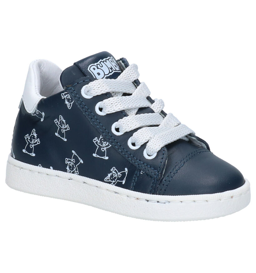 Bumba Donkerblauwe Sneakers in leer (266031)