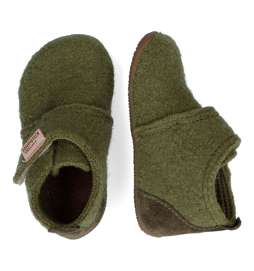 Living Kitzbühel Pantoufles pour bébé en Vert kaki pour garçons (331703)