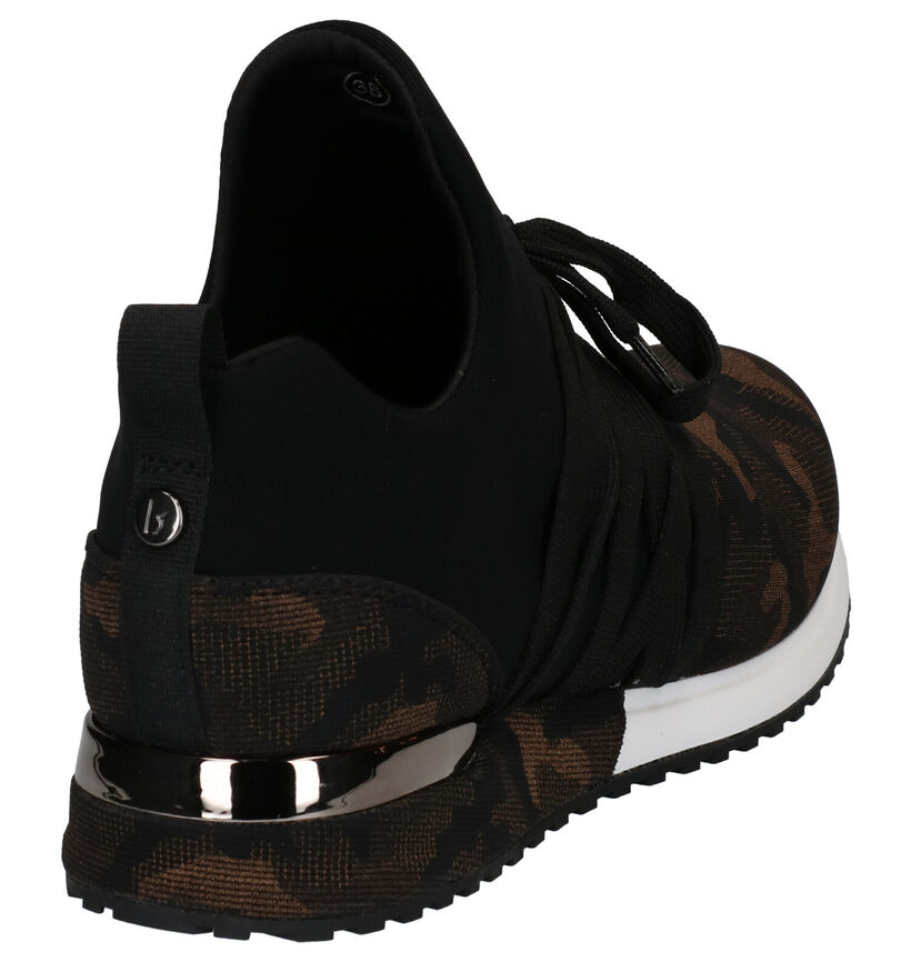 La Strada Zwarte Slip-on Sneakers in stof (278705)