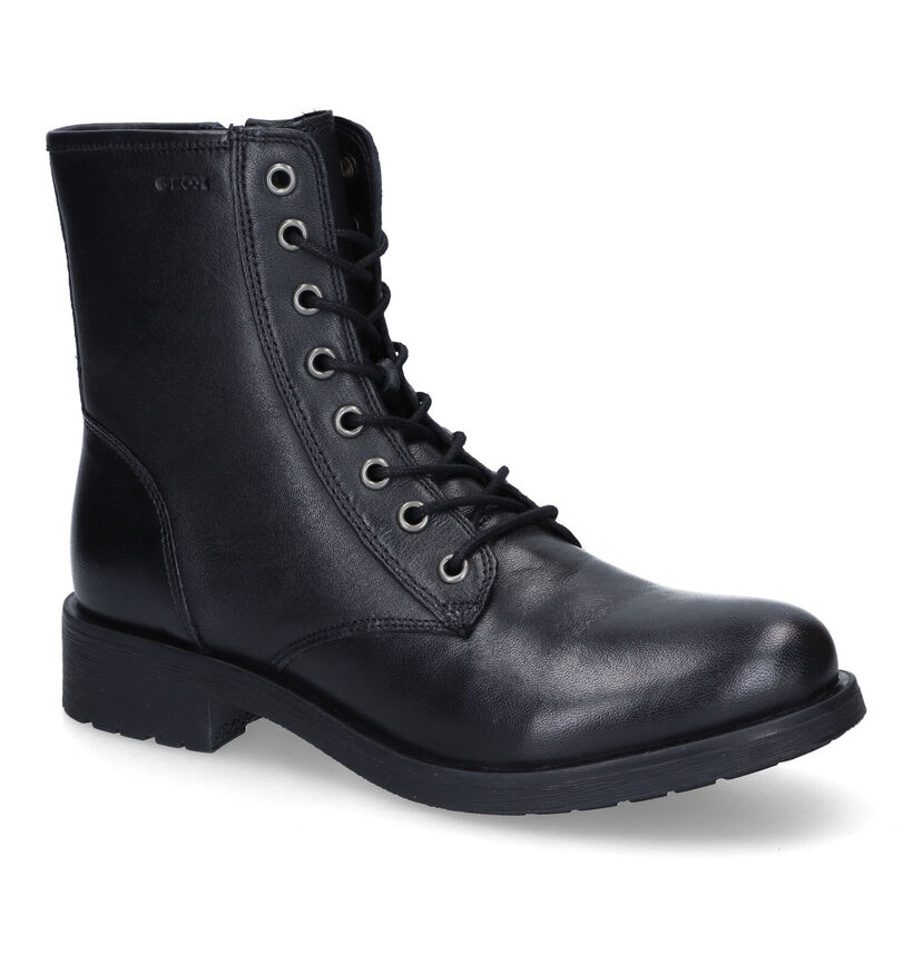 Geox Rawelle Zwarte Boots in leer (316125)