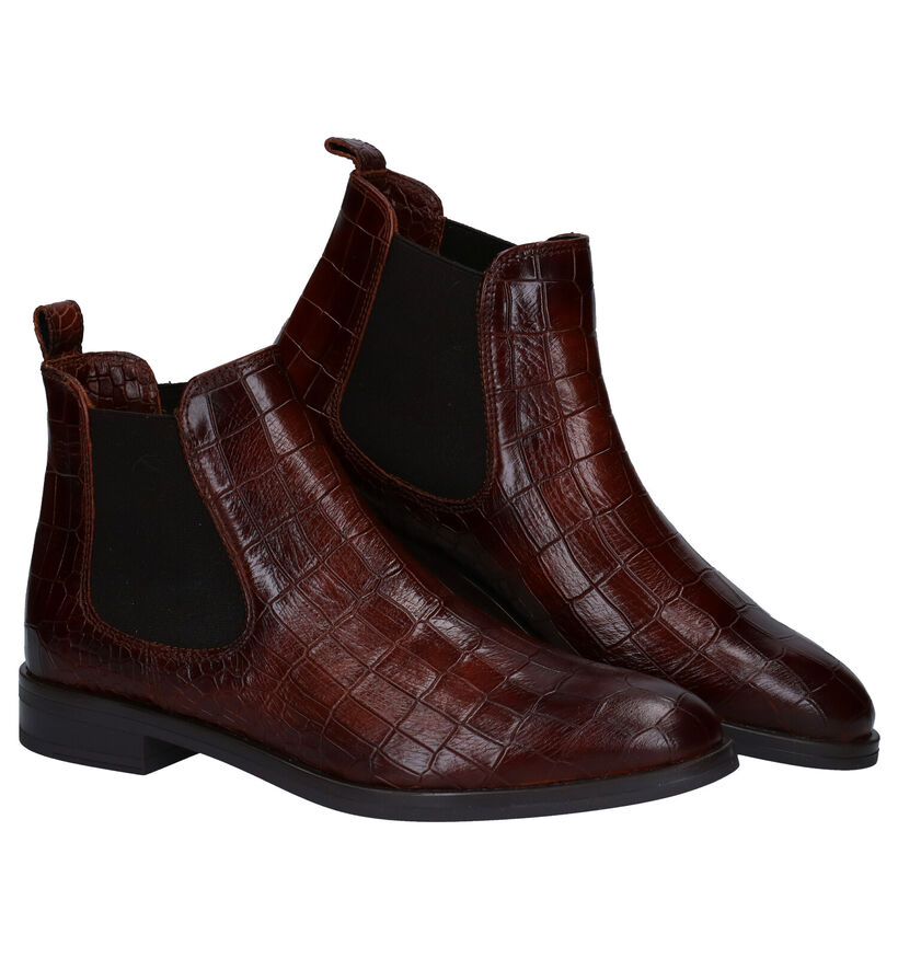 Hampton Bays Bottines plates en Cognac en cuir (277834)