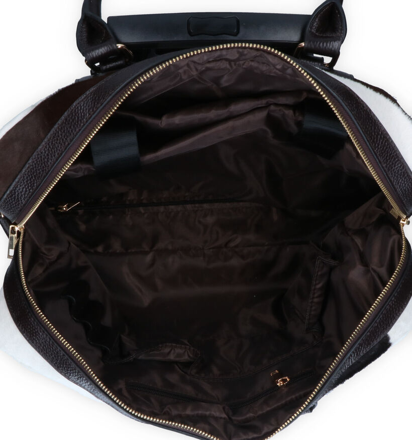 Olivia Lauren Cowhide Sac à roulettes en Noir pour femmes (333970)