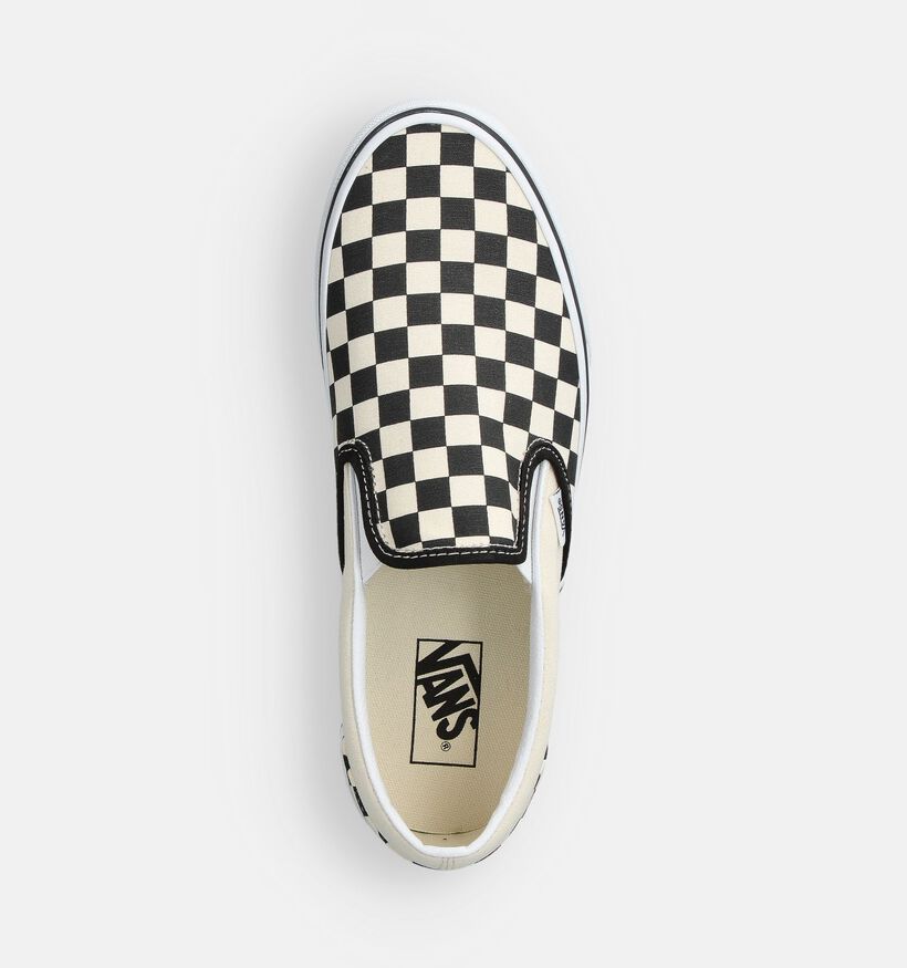 Vans Classic Checkerboard Ecru/Zwarte Slip-on Sneakers voor heren (360211)