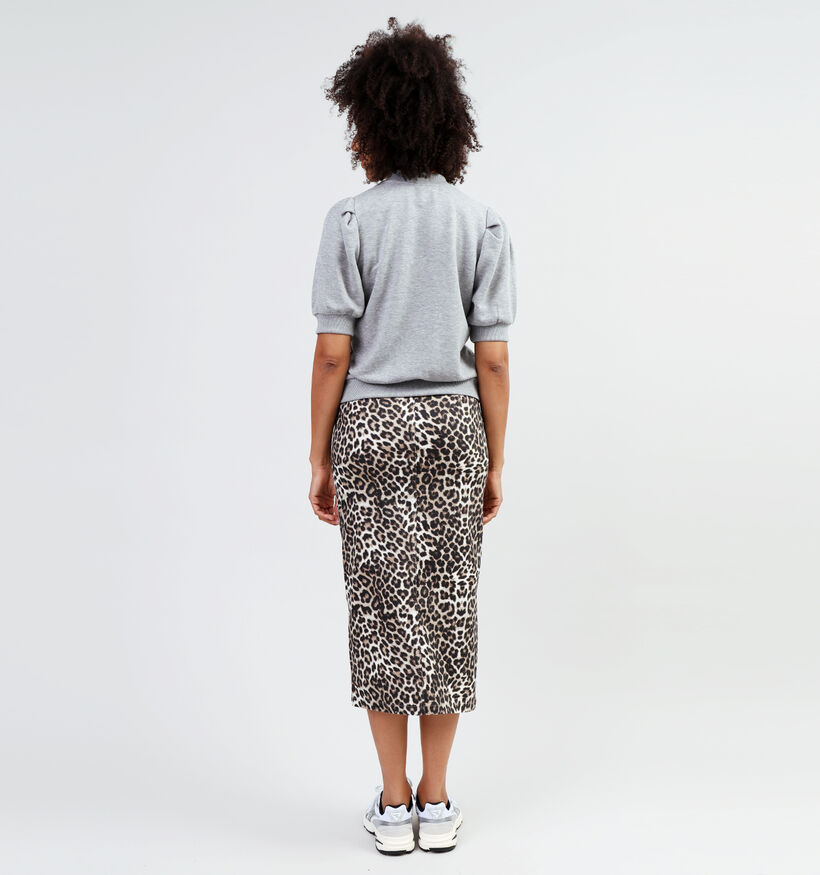 Minus Mika Pull avec manches bouffantes en Gris pour femmes (349690)
