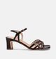 Laurent David Vernica Mogano Sandales &agrave; talons en Brun fonc&eacute; pour femmes (374162)