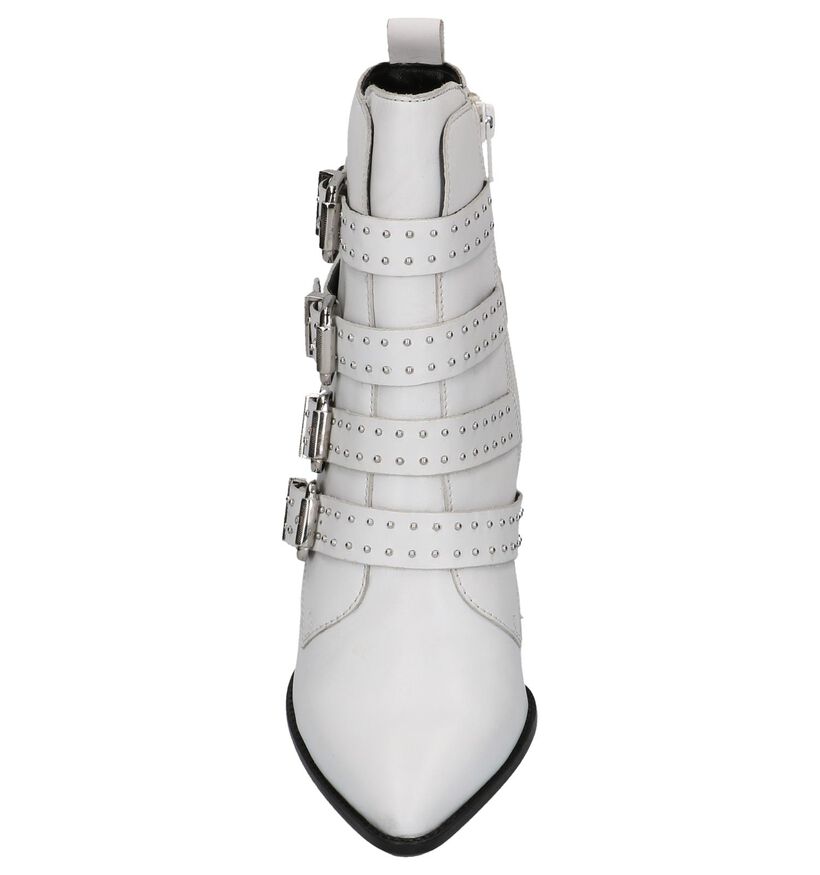 Witte Korte Laarzen Met Studs Bronx in leer (222457)