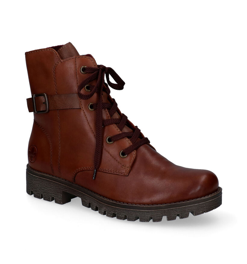 Rieker Boots à lacets en Cognac en cuir (299391)