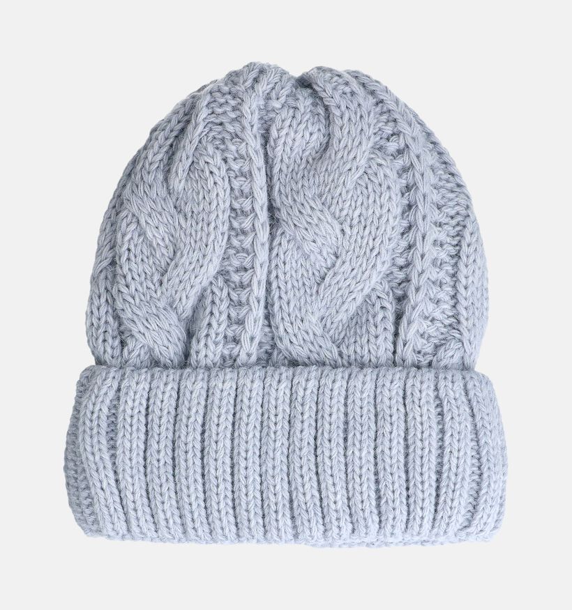 Via Limone Pastelblauwe Kabelgebreide Muts Via Limone Pastelblauwe Kabelgebreide Muts voor dames (367413)