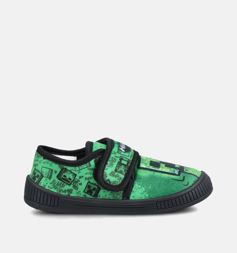 Minecraft Pantoufles en Noir/Vert pour gar&ccedil;ons (381147)
