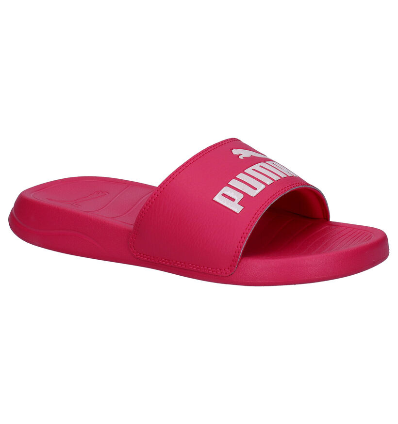 Puma Popcat Claquettes de piscine en Fuchsia en simili cuir (294688)